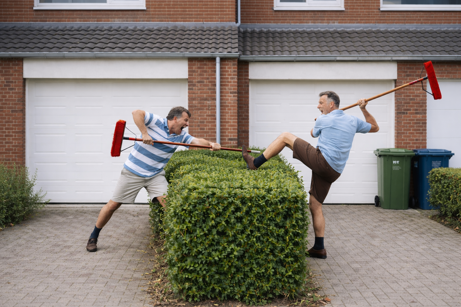 Buren met conflict over de heg